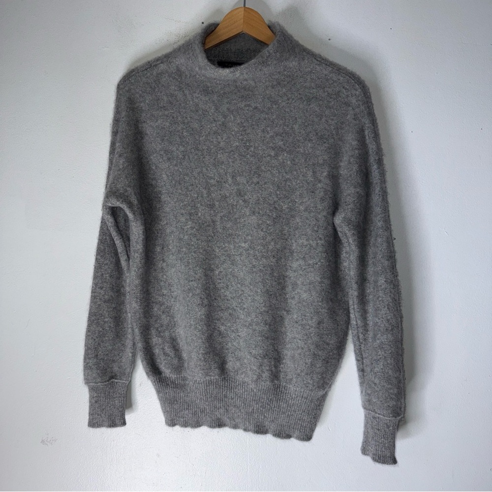 tahari 2 ply cashmere‎ sweater Mock Neck Gray XS